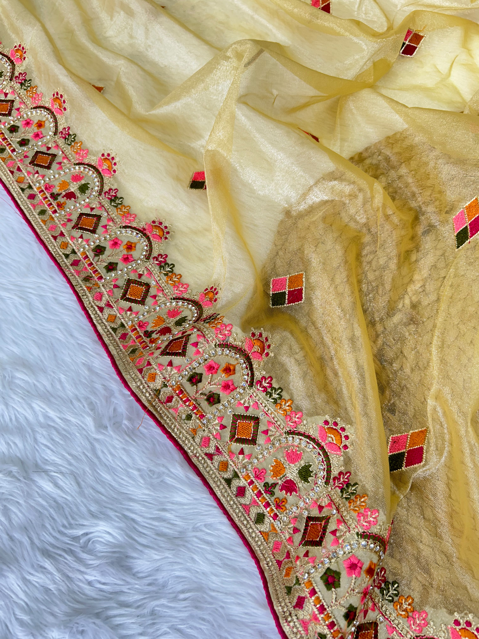 Joy Feel Siya Embroidered Twill Net Saree | JF-5082