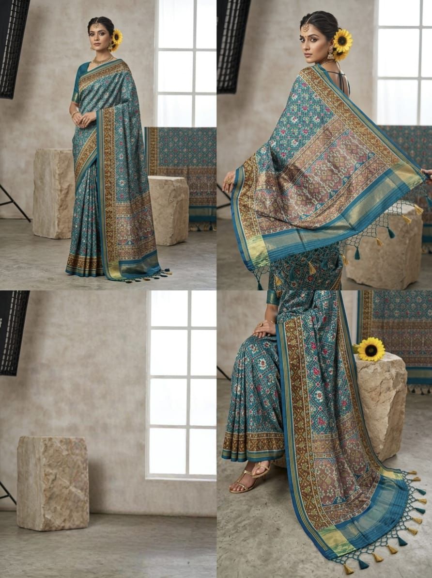 Original Patola Soft Banarasi Silk Saree | Manekchowk Design with Real Jari Kasab Weaving