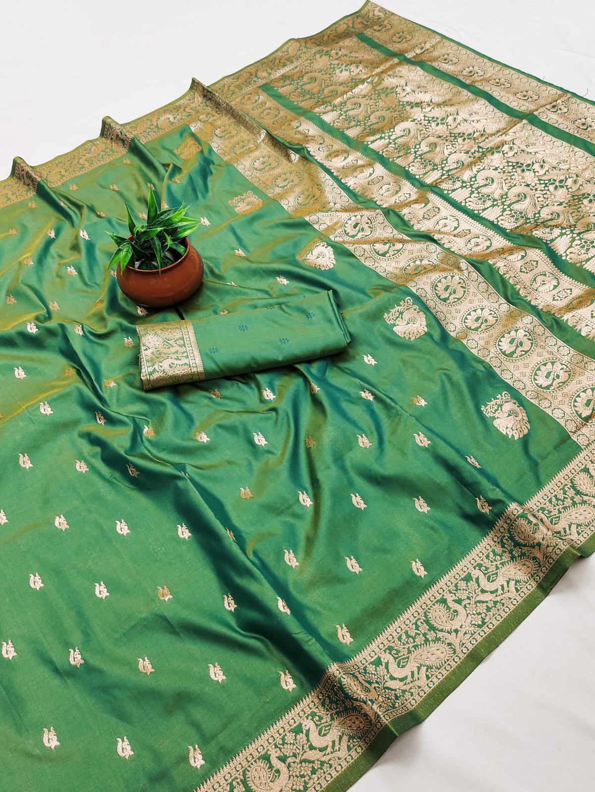 Premium Bomkai Paithani Silk Saree with Rich Peacock Border