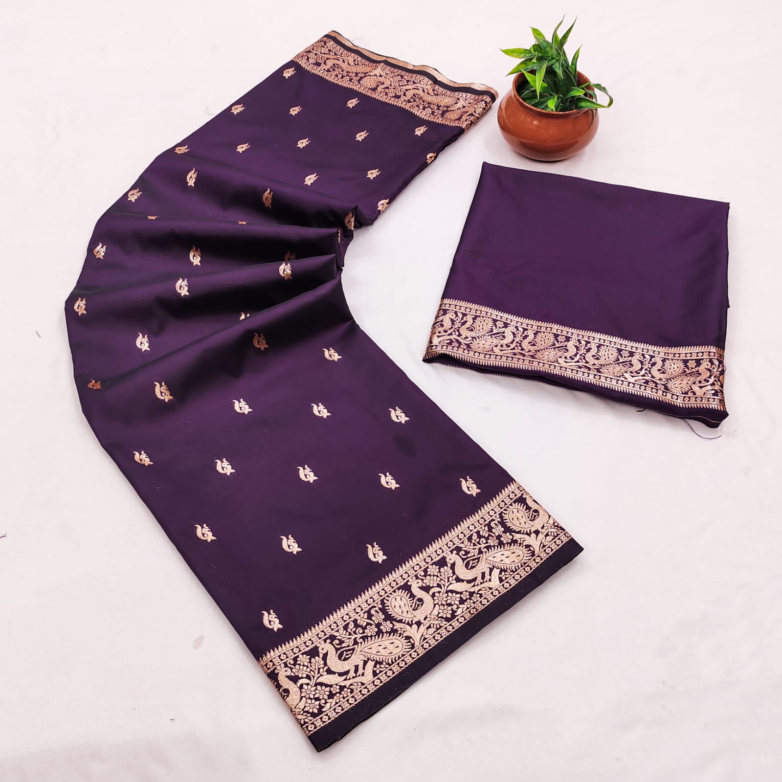 Premium Bomkai Paithani Silk Saree with Rich Peacock Border