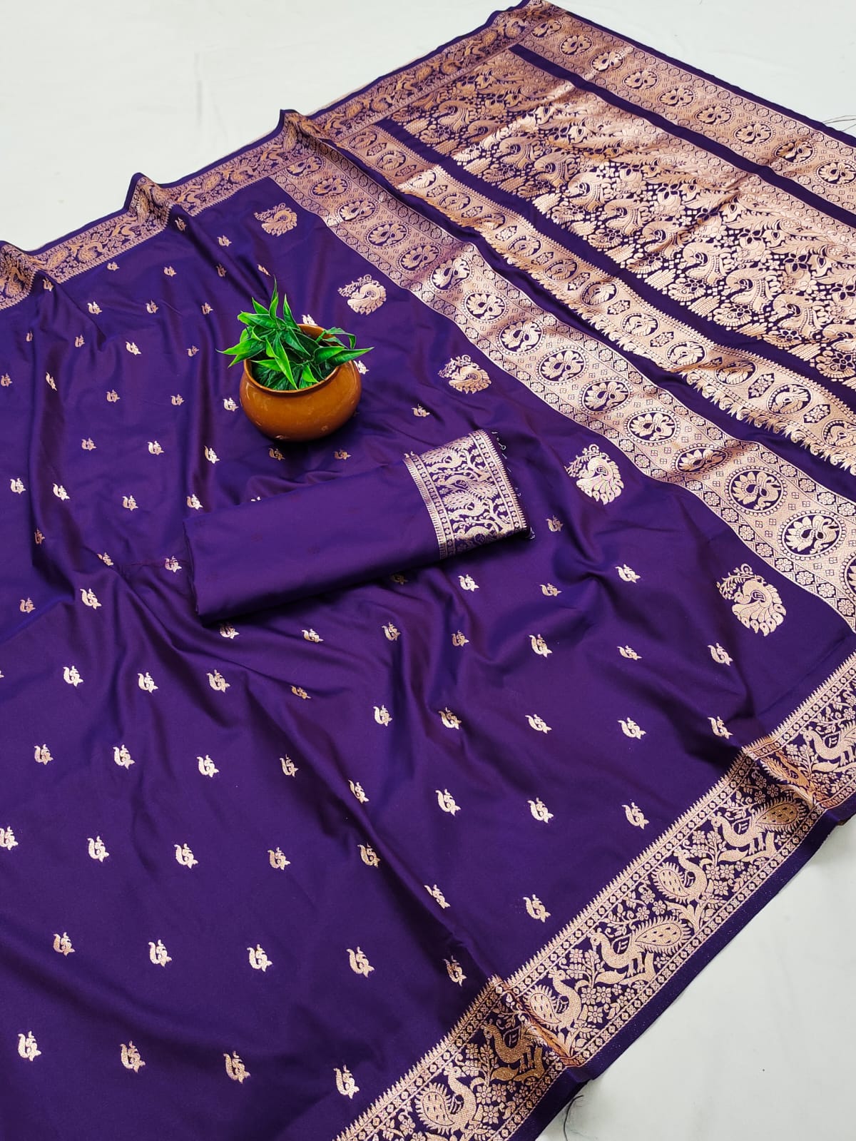 Premium Bomkai Paithani Silk Saree with Rich Peacock Border