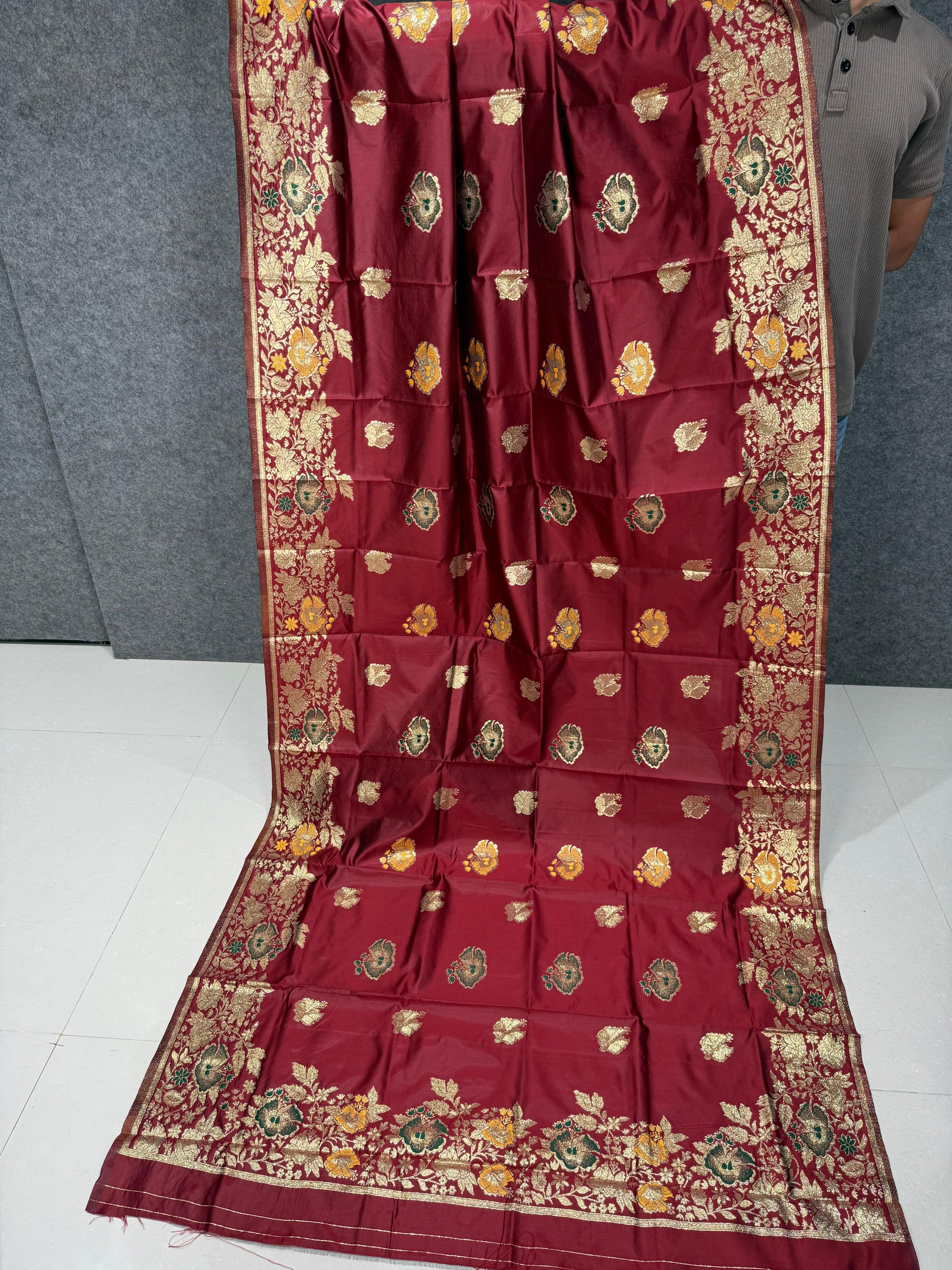 Pure Banarasi Silk Saree with Rich Zari Weaving Pallu