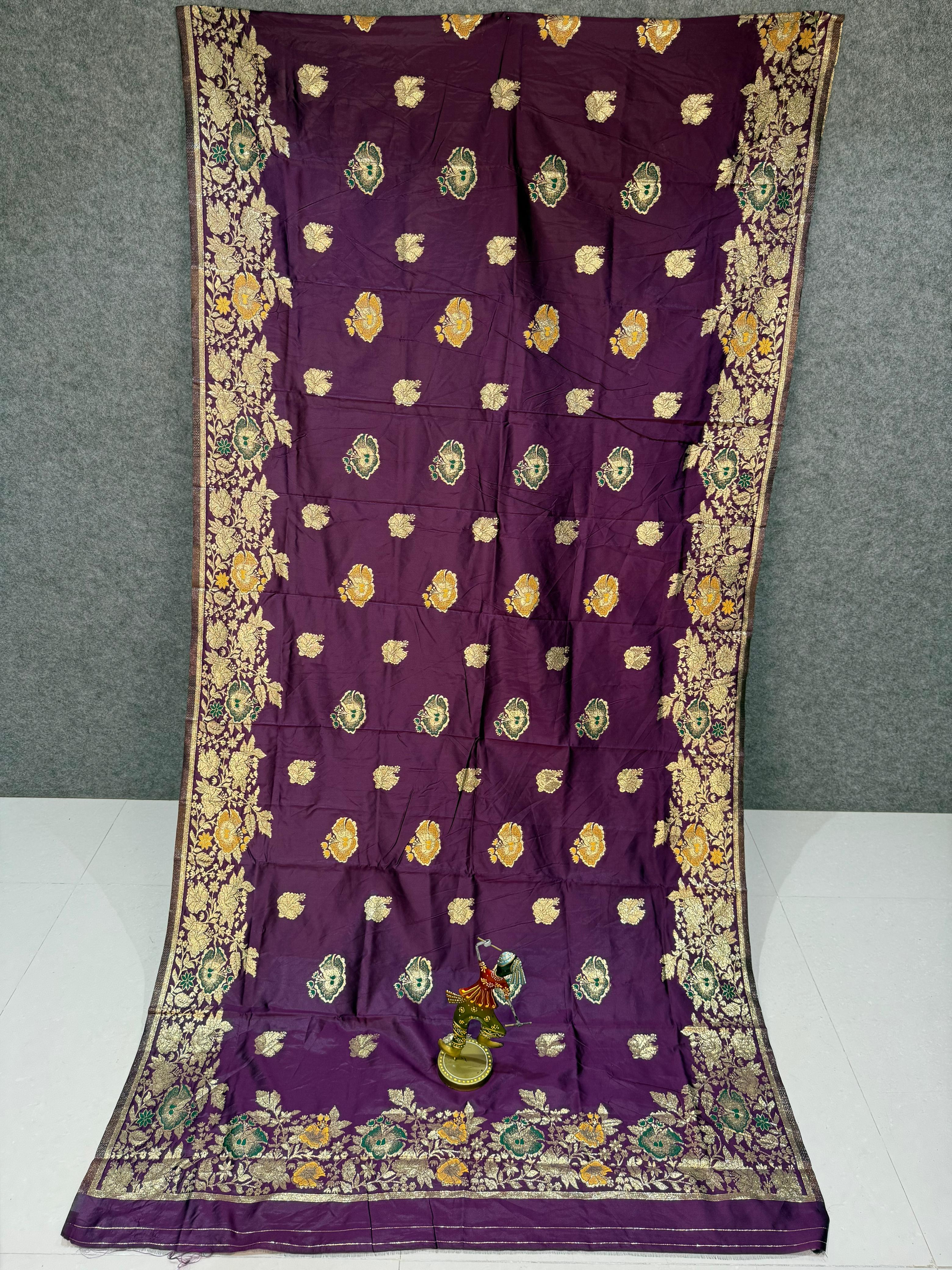Pure Banarasi Silk Saree with Rich Zari Weaving Pallu