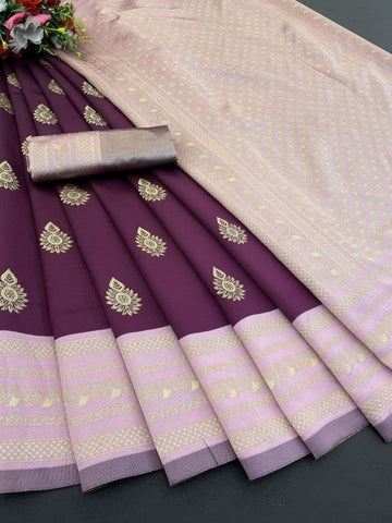 Ishika Soft Lichi Silk Saree with Rich Jacquard Border & Pallu | Wedding & Party Wear Saree