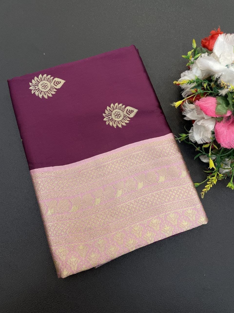 Ishika Soft Lichi Silk Saree with Rich Jacquard Border & Pallu | Wedding & Party Wear Saree
