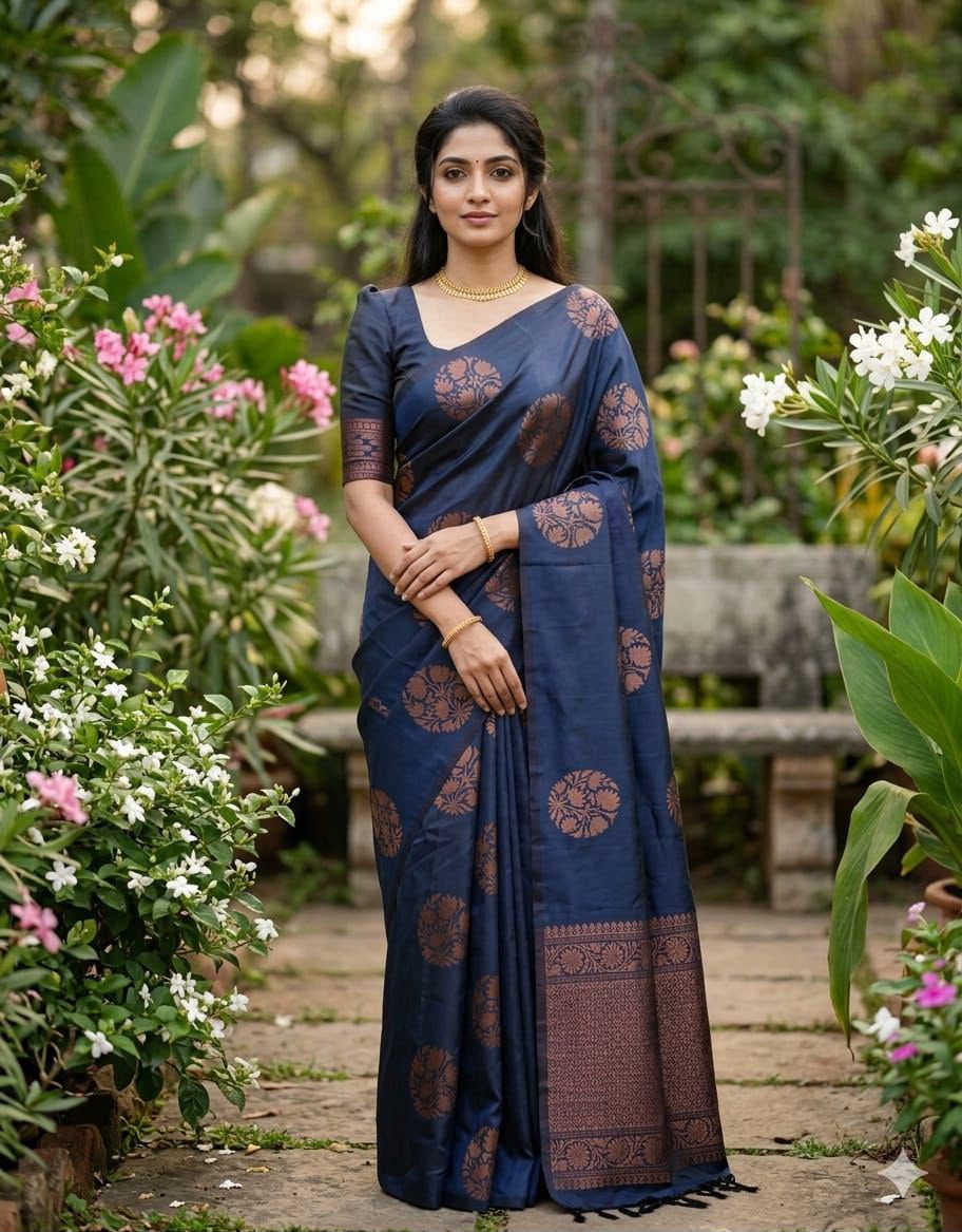 Premium Soft Lichi Silk Banarasi Saree with Rich Jacquard Weaving Pallu & Designer Blouse | Wedding & Festive Wear