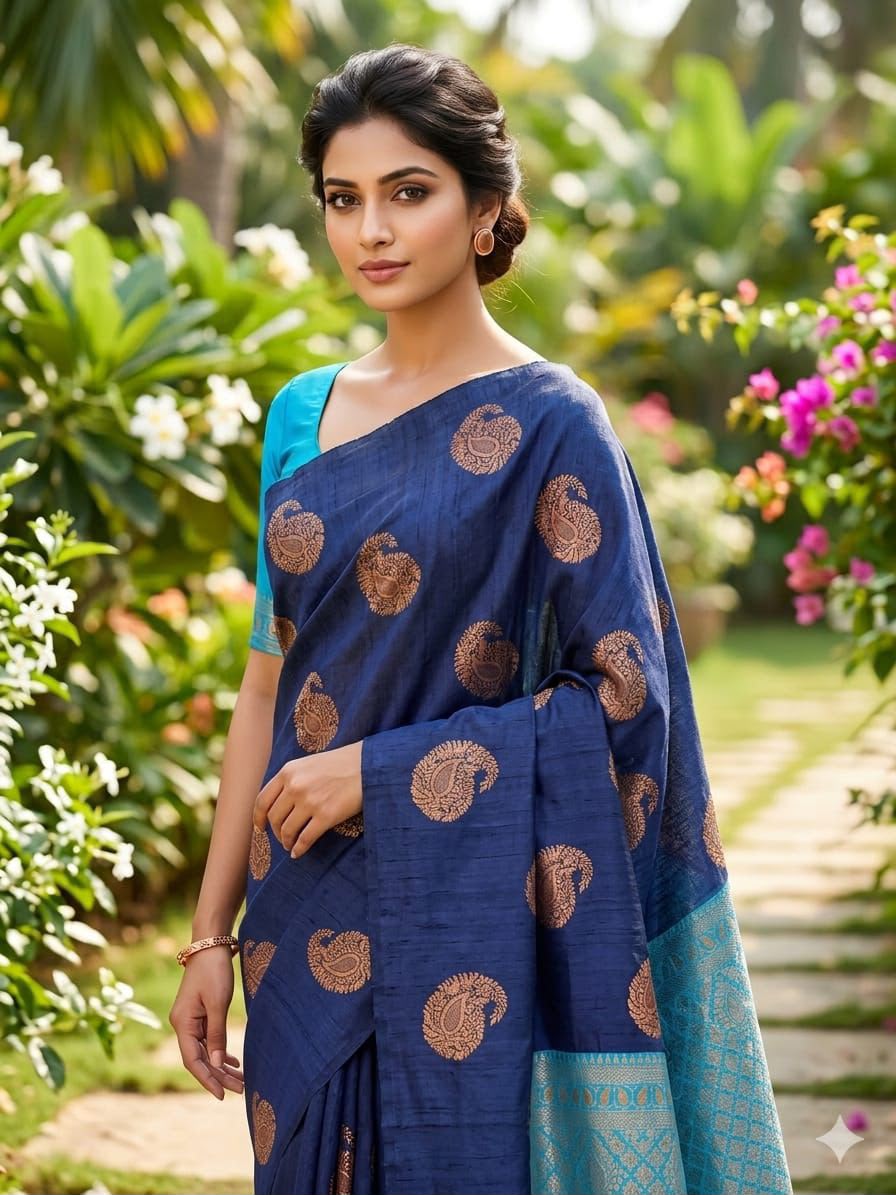 Premium Soft Lichi Silk Banarasi Saree with Rich Jacquard Weaving Pallu & Designer Blouse | Wedding & Festive Wear