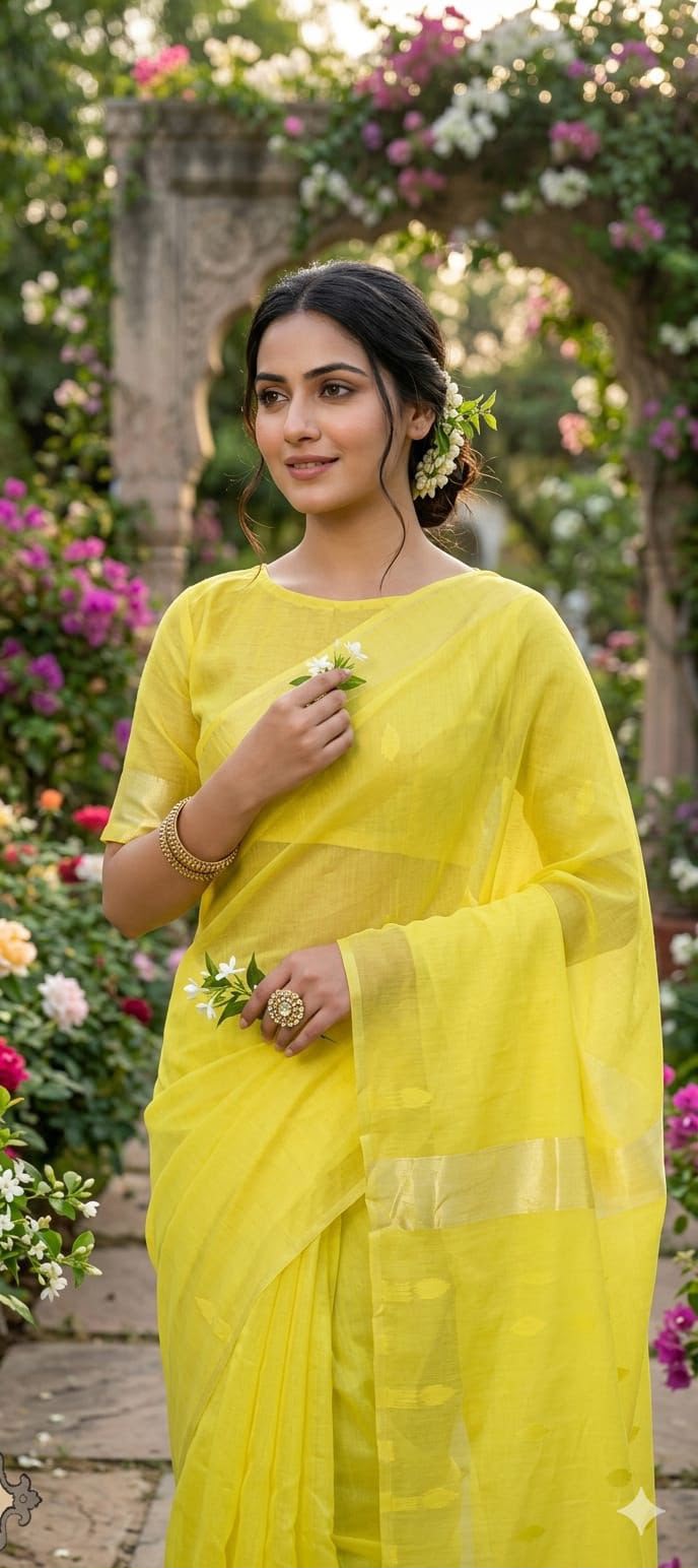 Premium Soft Lichi Silk Banarasi Saree with Rich Jacquard Weaving Pallu & Designer Blouse | Wedding & Festive Wear