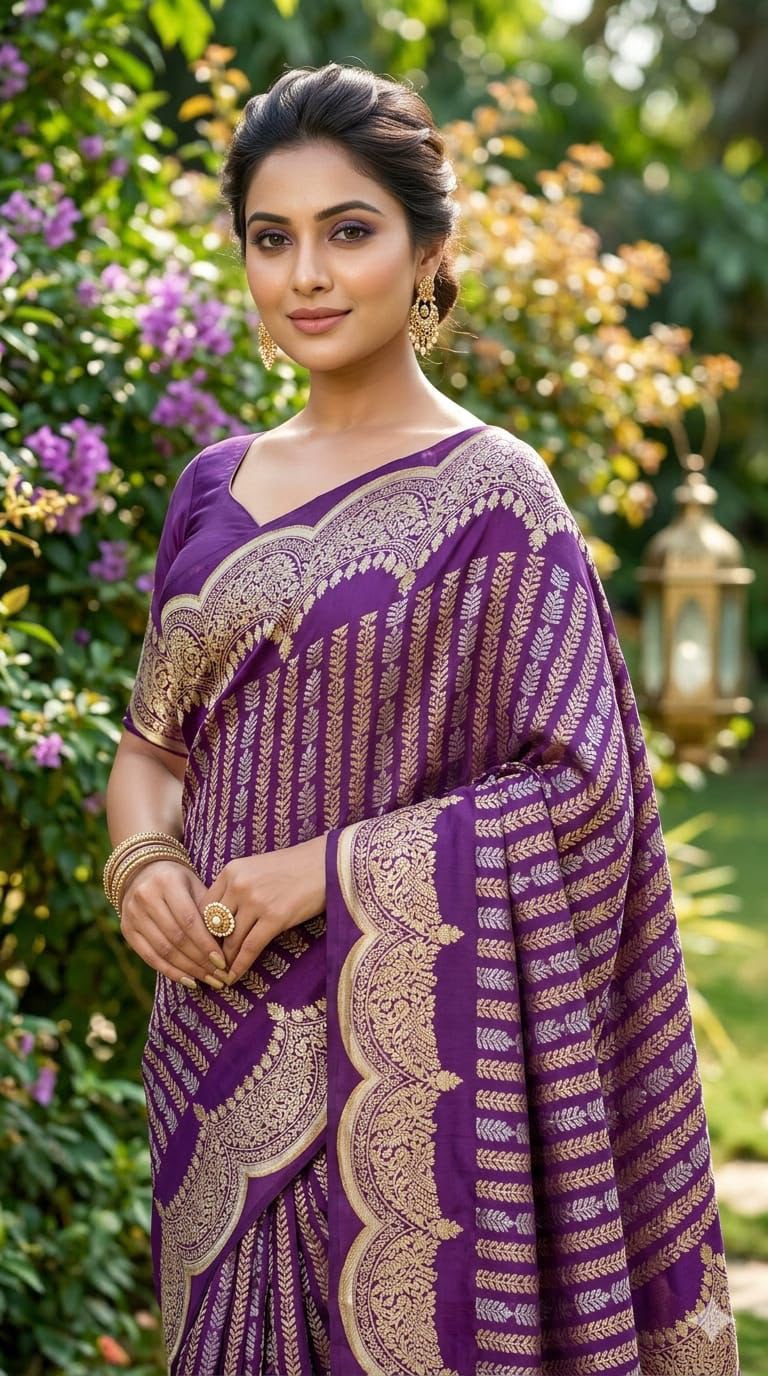 Premium Soft Lichi Silk Banarasi Saree with Rich Jacquard Weaving Pallu & Designer Blouse | Wedding & Festive Wear