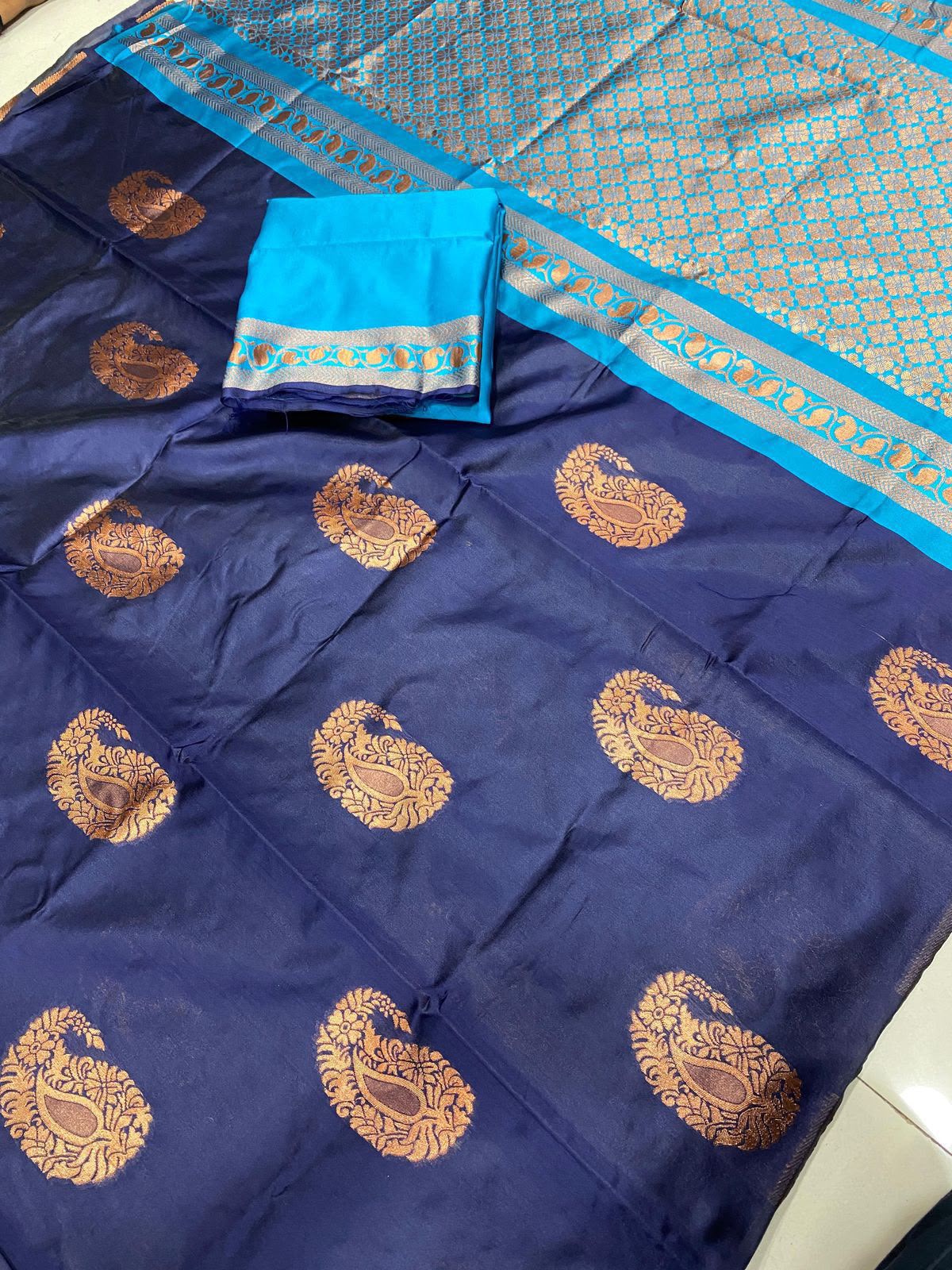Premium Soft Lichi Silk Banarasi Saree with Rich Jacquard Weaving Pallu & Designer Blouse | Wedding & Festive Wear