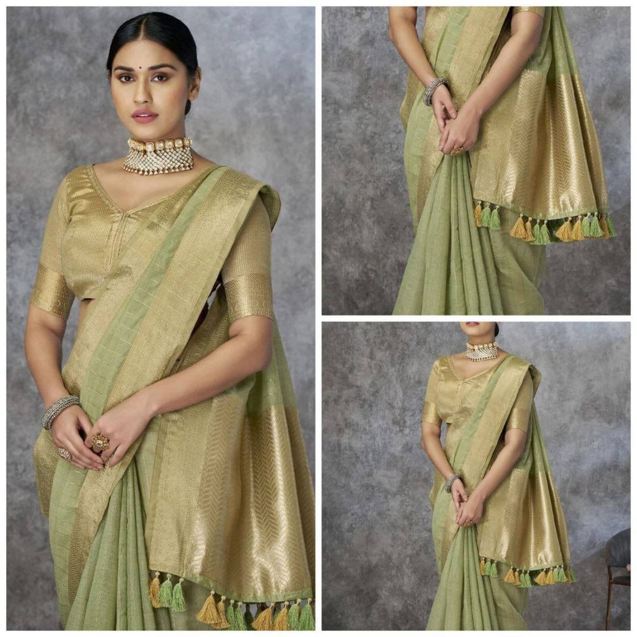 Pure Khadi Cotton Handloom Saree with Rich Pallu & Weaving Blouse | Premium Cotton Saree for Women