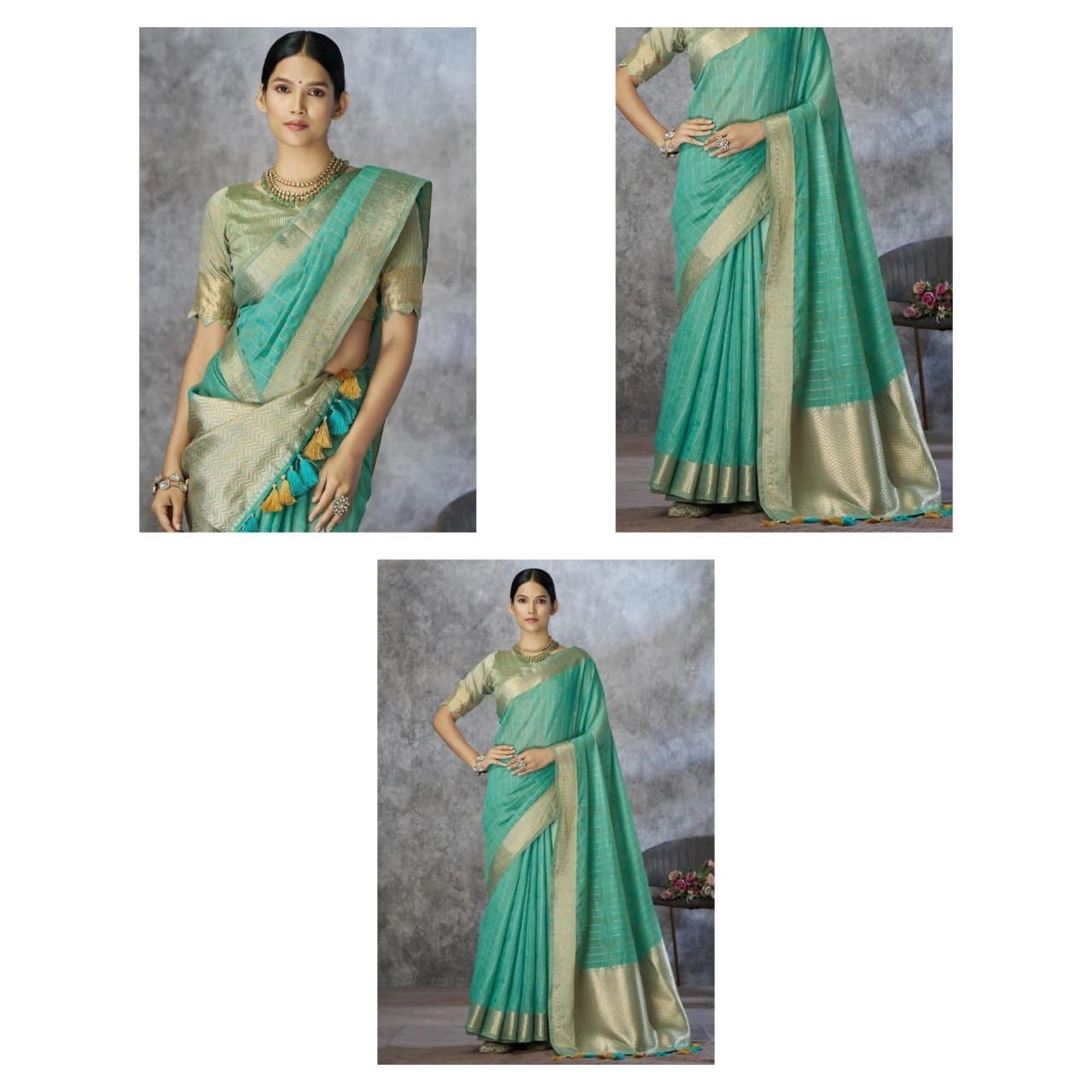 Pure Khadi Cotton Handloom Saree with Rich Pallu & Weaving Blouse | Premium Cotton Saree for Women