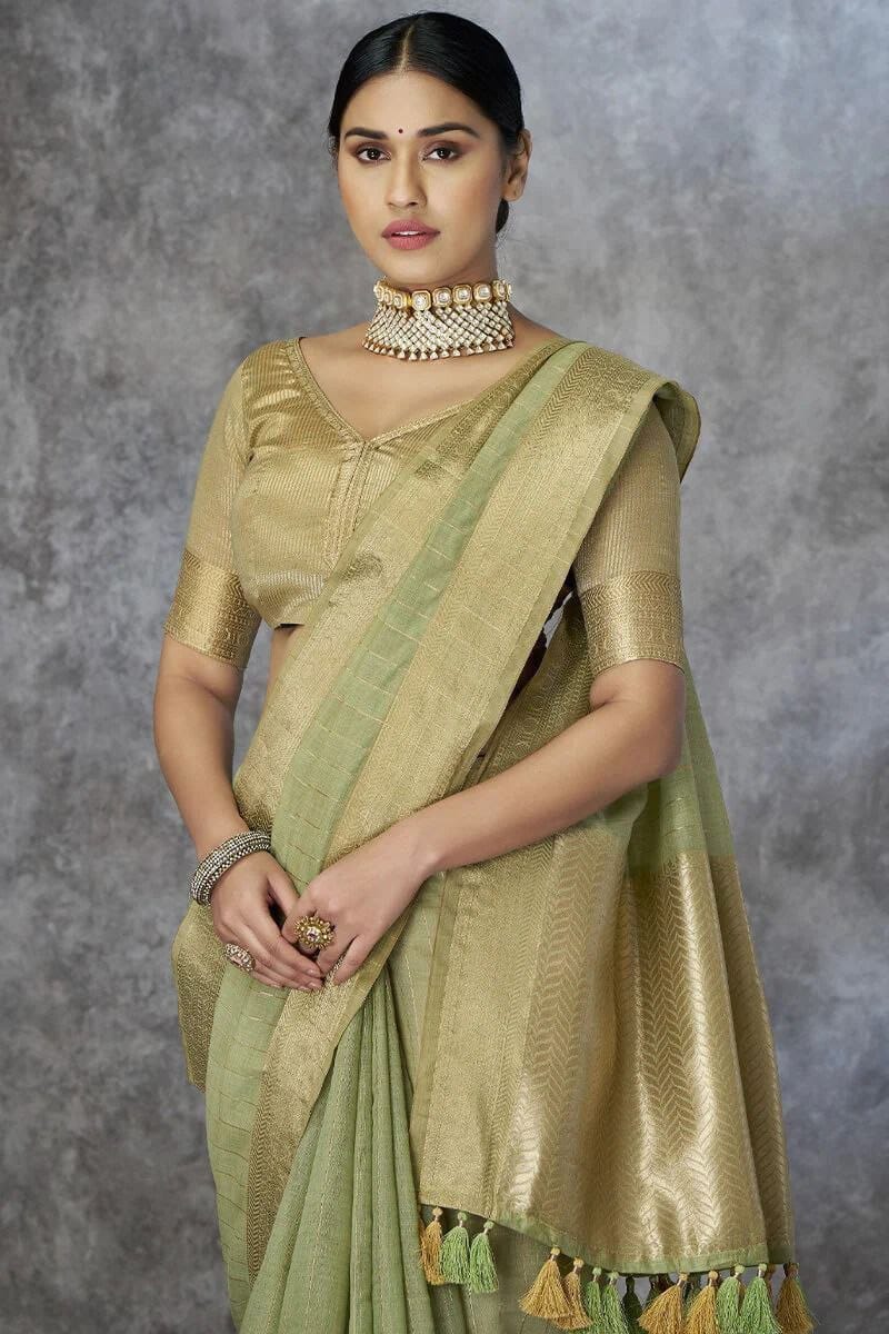 Pure Khadi Cotton Handloom Saree with Rich Pallu & Weaving Blouse | Premium Cotton Saree for Women