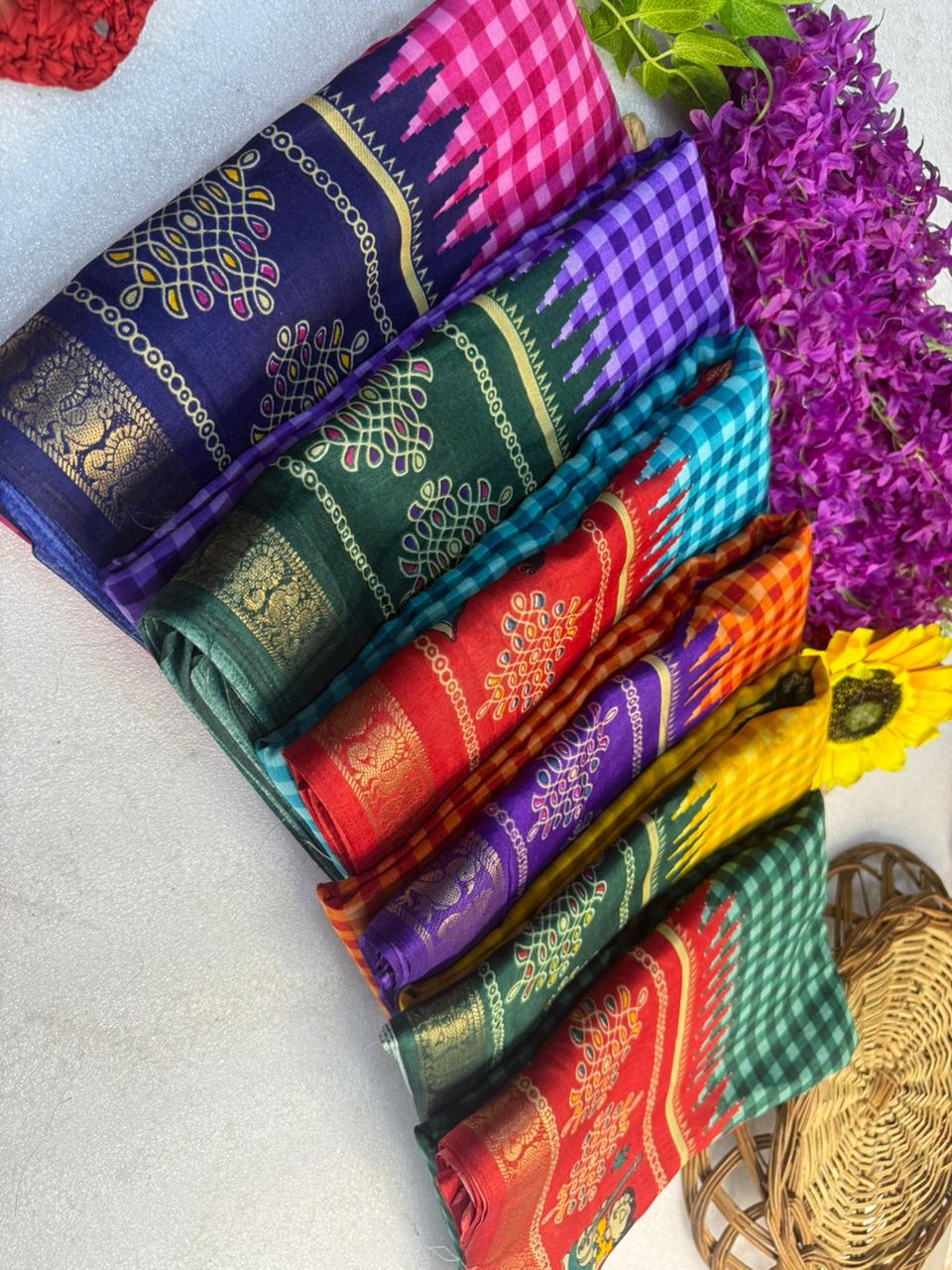 Kasturi Trendz KT 2137 Mul Cotton Silk Ajrakh Print Saree with Traditional Zari Border & Matching Blouse