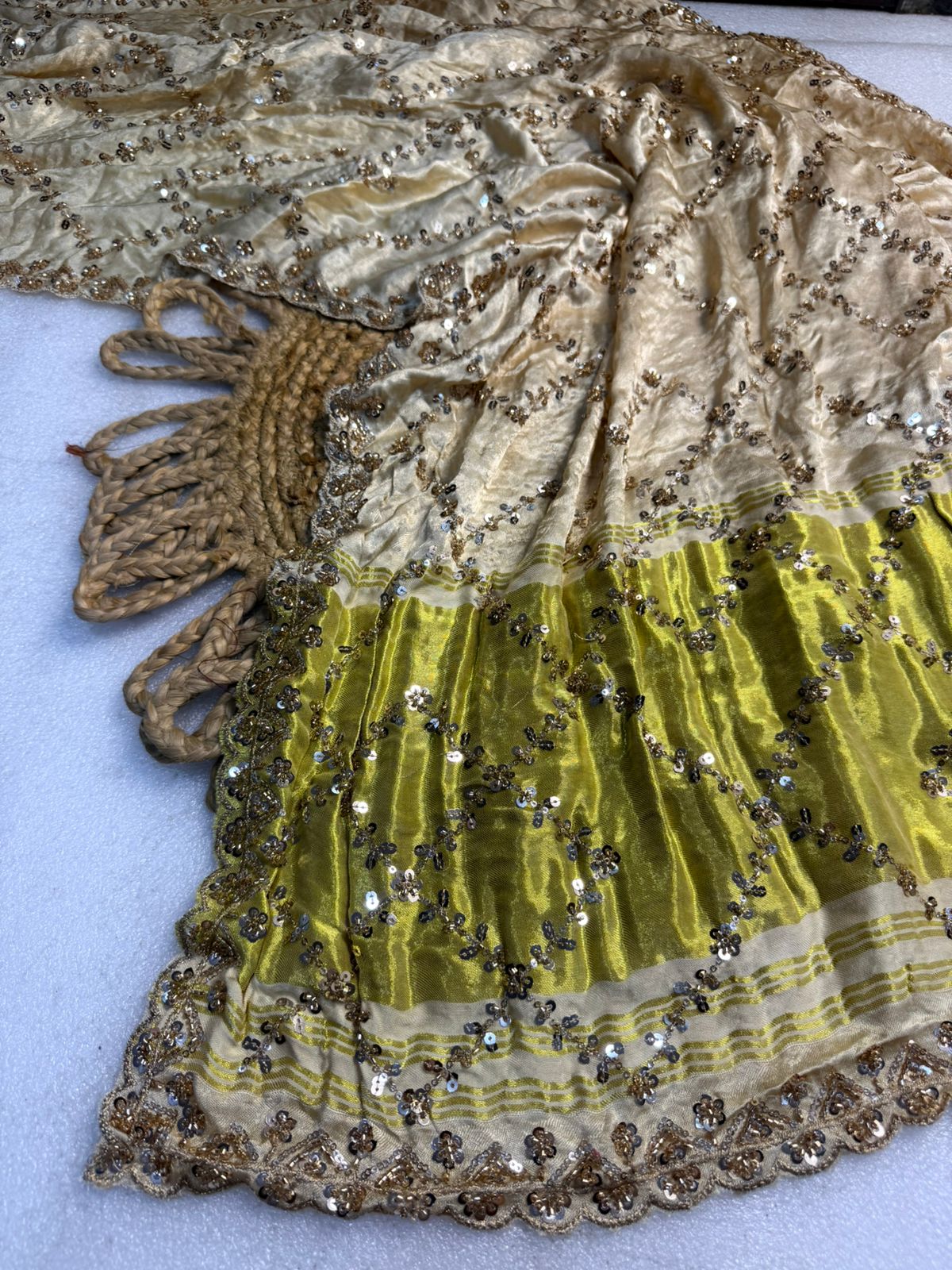 Original Pure Gaji Silk Bandhani Saree with Pati Hand Work | Hand Bandhej Designer Saree