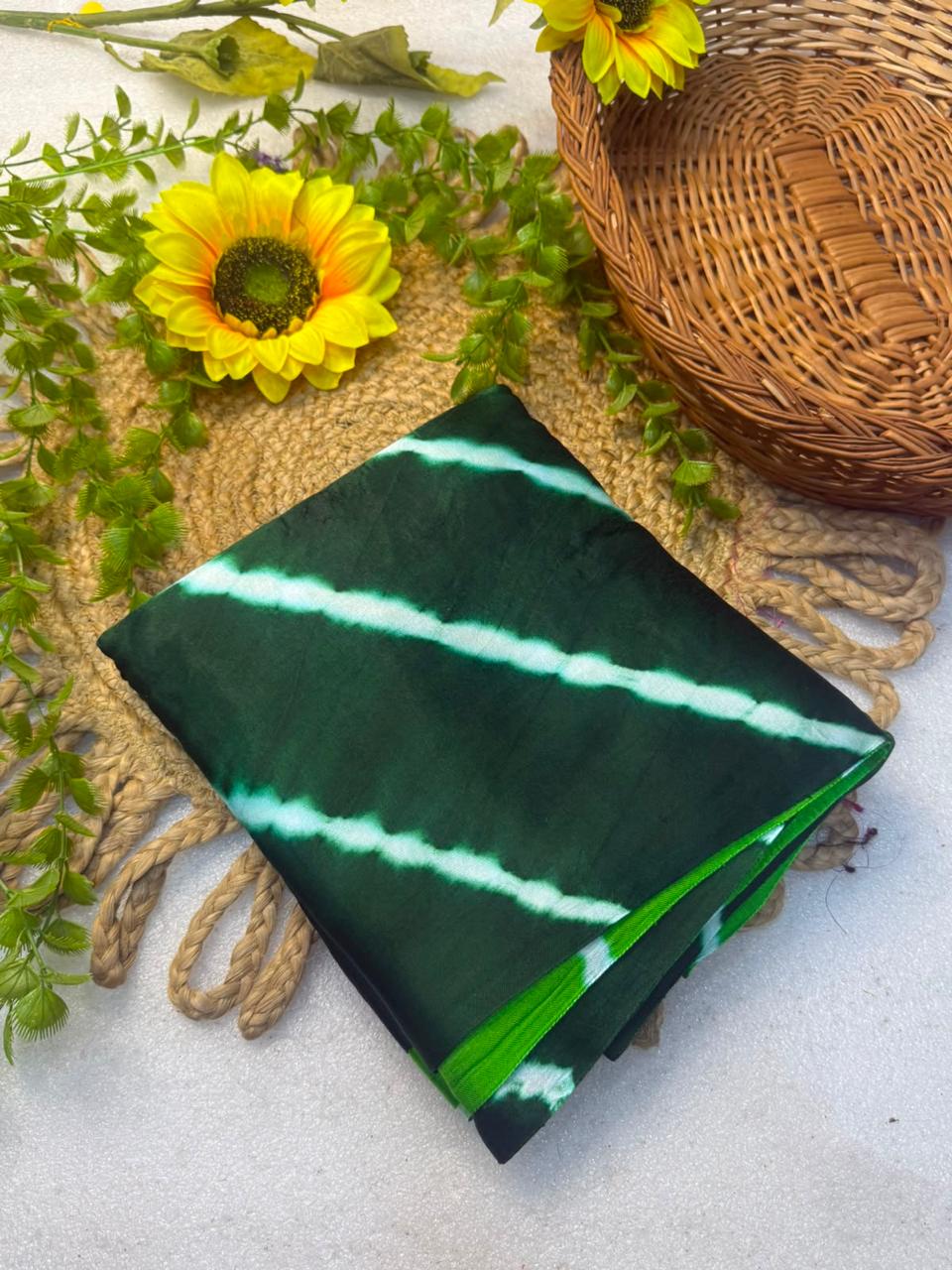 Original Gaji Silk Bandhani Leheriya Saree with Gota Patti Handwork | Pure Model Gaji Silk