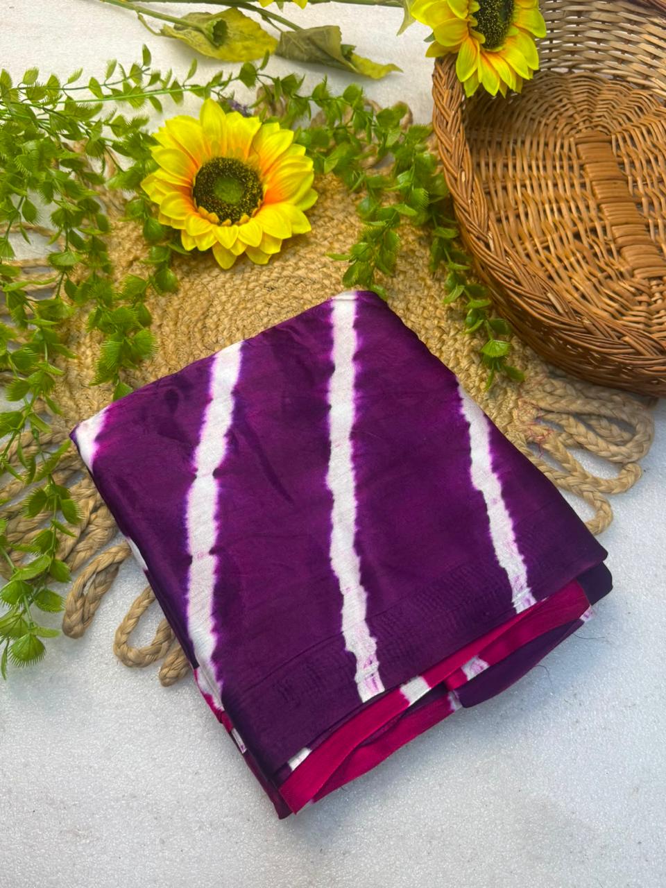 Original Gaji Silk Bandhani Leheriya Saree with Gota Patti Handwork | Pure Model Gaji Silk