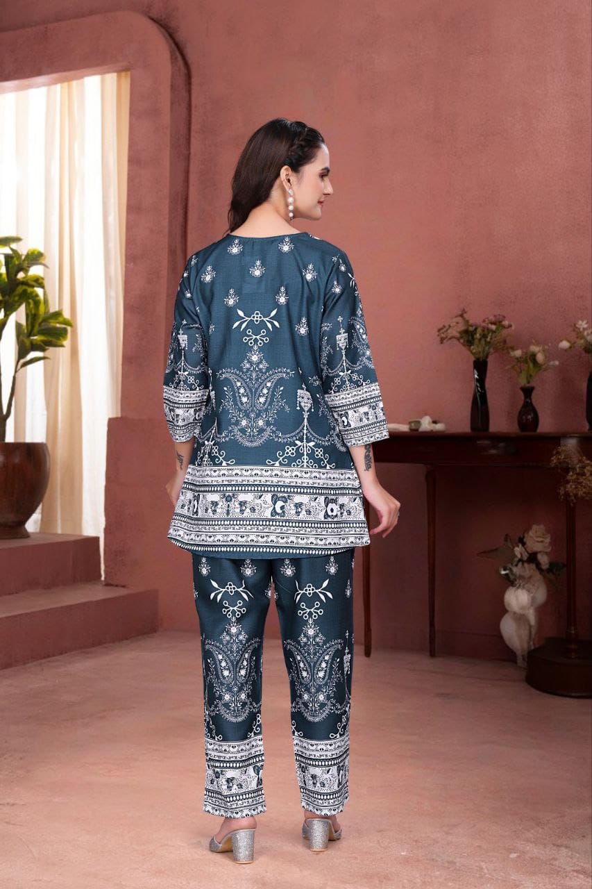 Elara Magic Cotton Digital Print Co-ord Set for Women