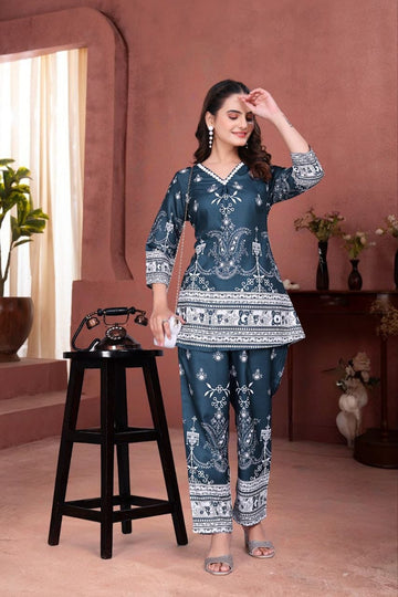 Elara Magic Cotton Digital Print Co-ord Set for Women