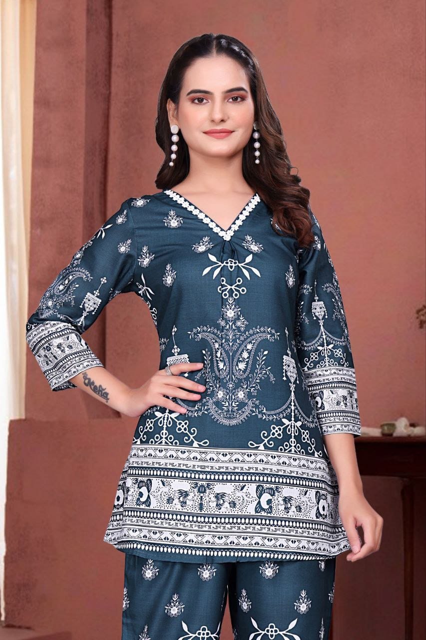 Elara Magic Cotton Digital Print Co-ord Set for Women