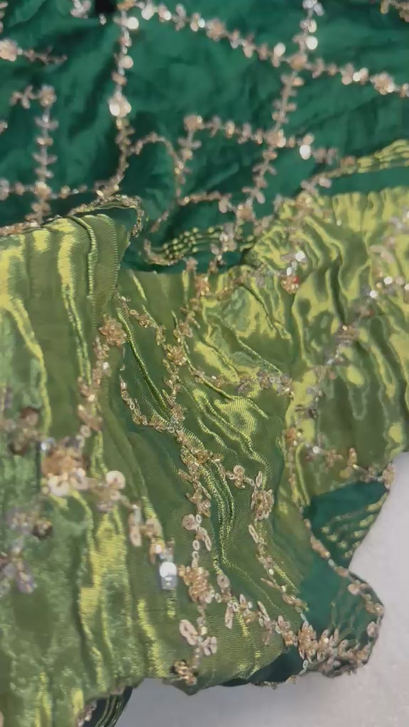 Original Pure Gaji Silk Bandhani Saree with Pati Hand Work | Hand Bandhej Designer Saree